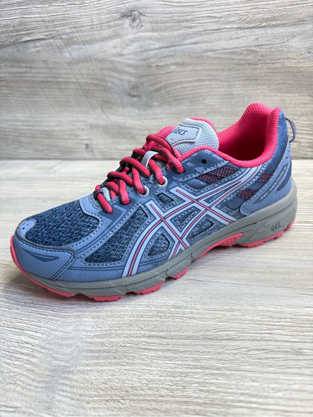 NWB ASICS Gel Venture 6 GS Kids Blue and Pink Running Sneakers kids size 5.5